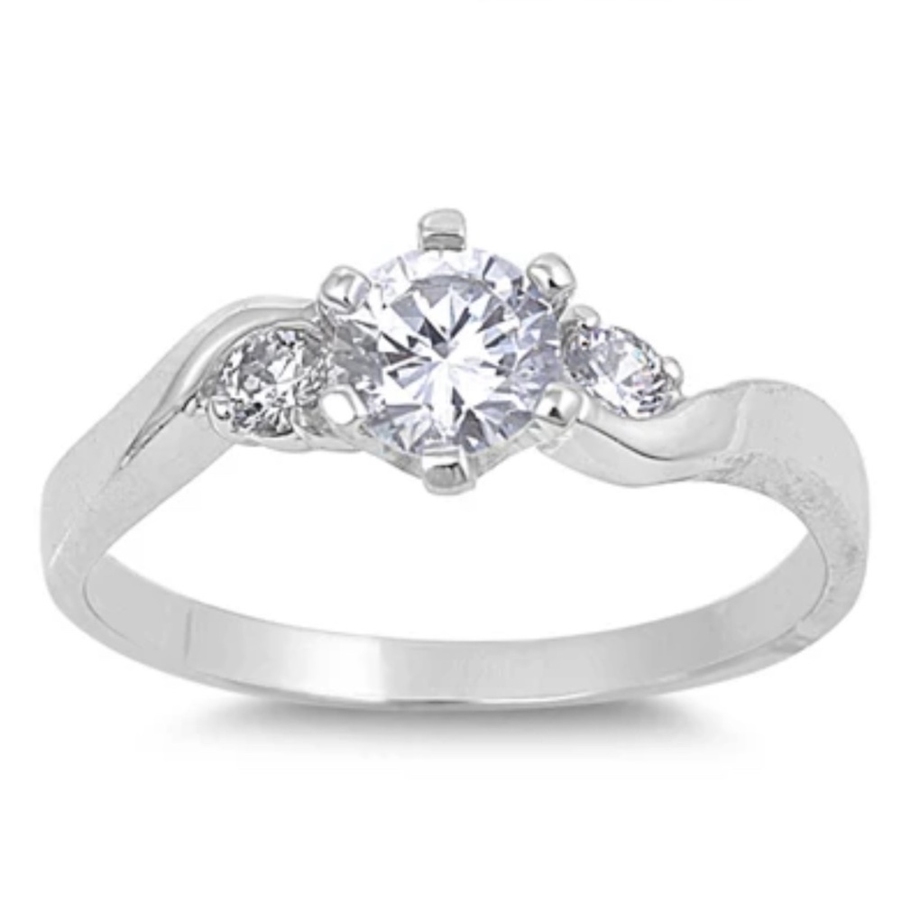 Sterling Silver Three-Stone Ring – CZ Brilliance